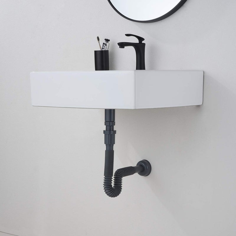 GORDEE Bathroom Sink Stopper Vertical Straight Bottle Trap Complete Set Adjustable 1-1/4 Sink Drain Kit Tube, Threaded Tube Design for Bending Angles, with or Without Overflow Adjustable, Black - Image 4